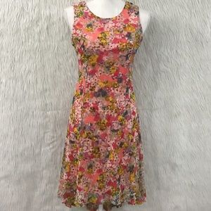 Xhilaration pink floral summer dress size xl